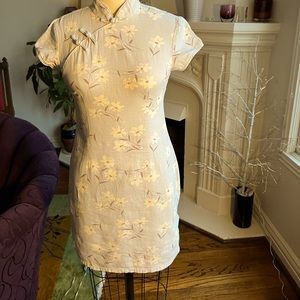 Linen Cheongsam. Chinese style dress.